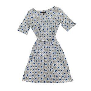 Laundry Blue and White Print  Tie Front Swing Dress Size 8
